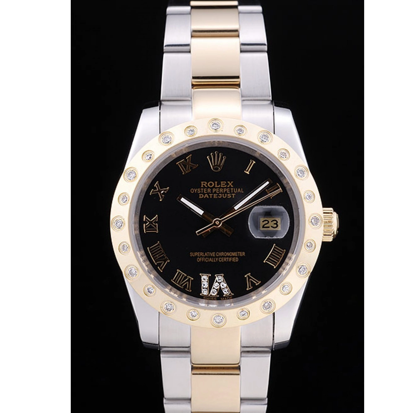 MiroTime 0807 Rolex Datejust Diamond Bezel Black Dial 7463